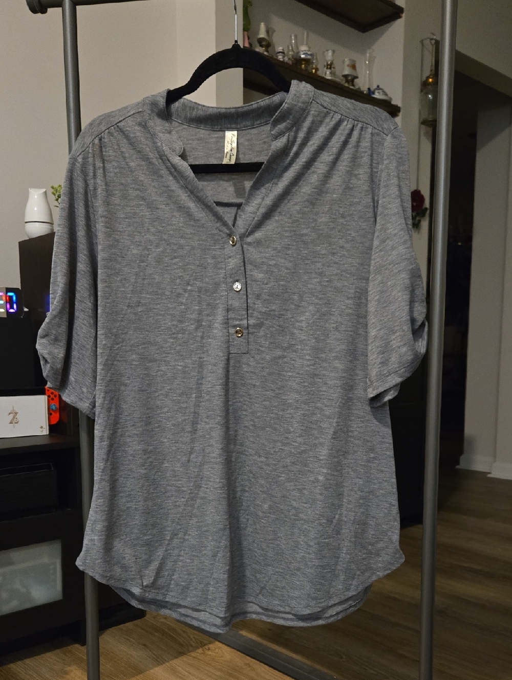 PerSeption Concept Gray Quarter Sleeve Tee